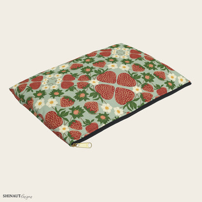 strawberry bush pencil pouch large front angle