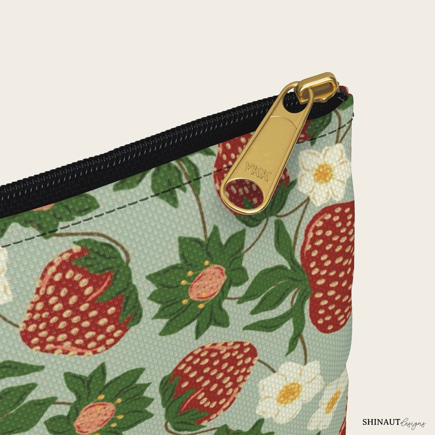 strawberry bush pencil pouch small close up