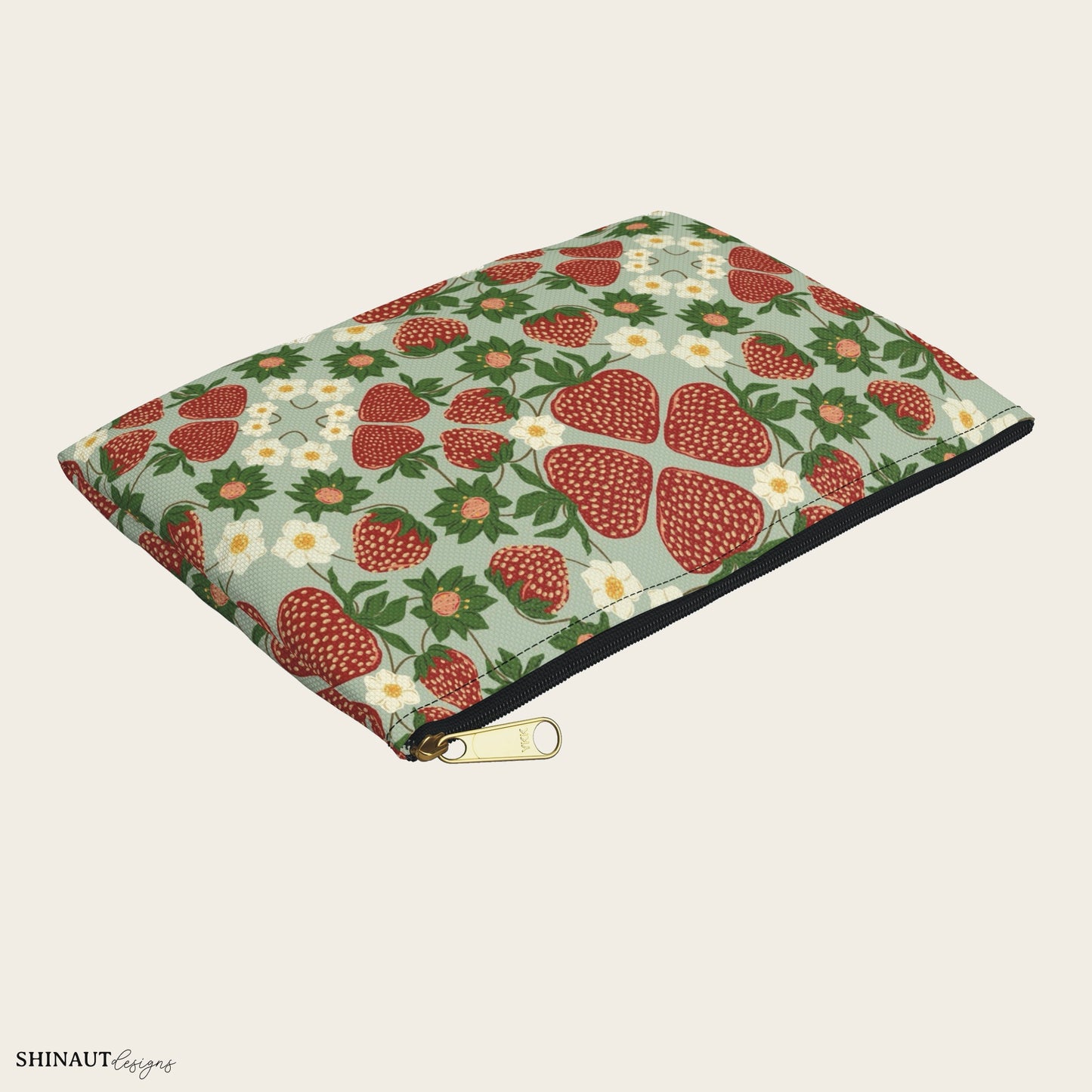 strawberry bush pencil pouch small front angle