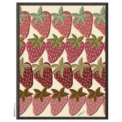 strawberry field art prin in black picture frames