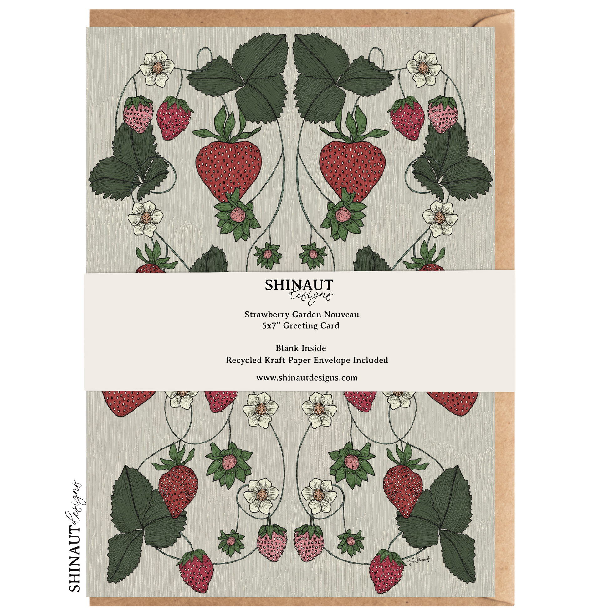 strawberry garden nouveau greeting card packaging