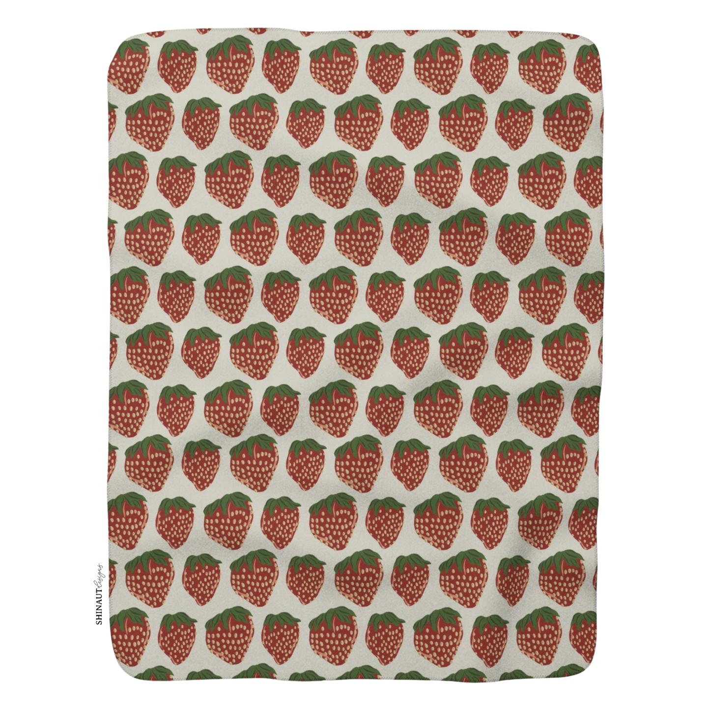 strawberry pattern sherpa_blanket_front