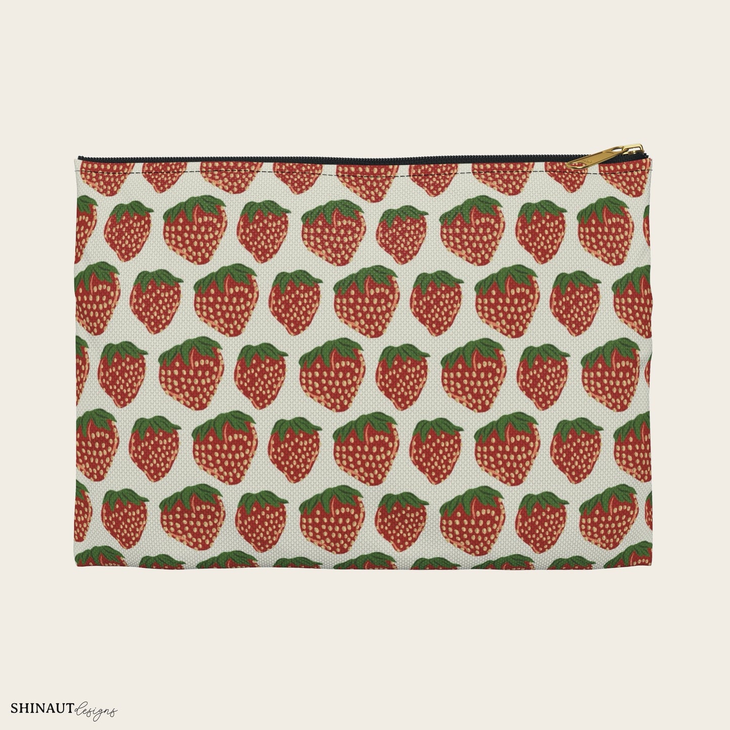 strawberry pencil pouch small front