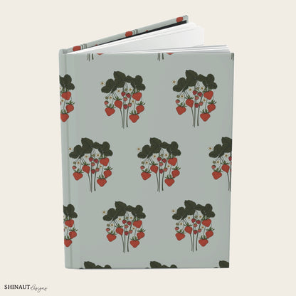 strawberry plant hardcover journal opened