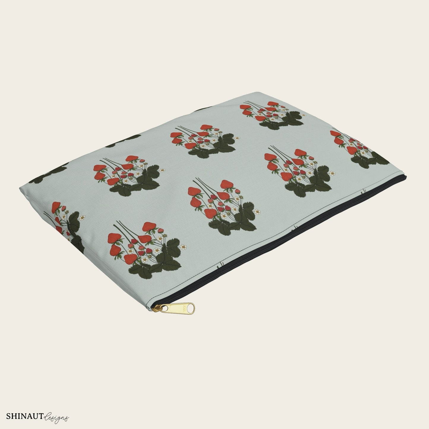 strawberry plant pencil pouch large angle