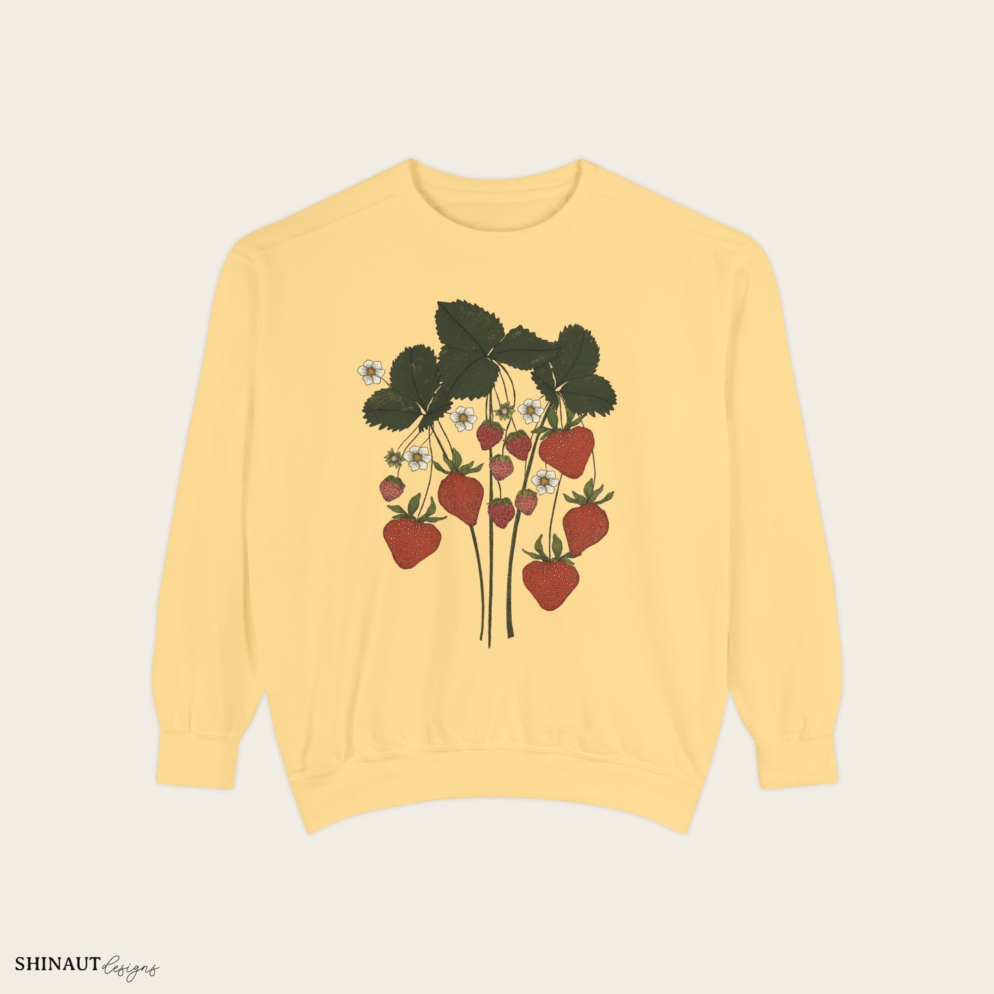 strawberry plant sweatshirt in butter