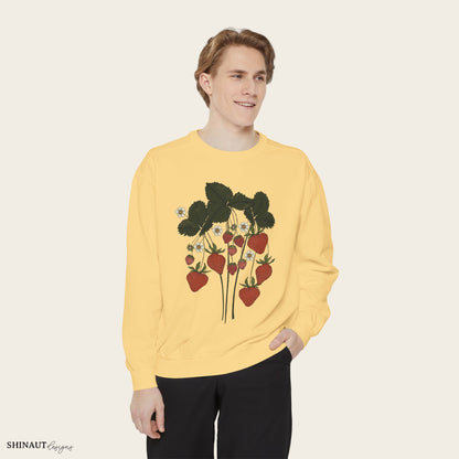 strawberry plant sweatshirt in butter male model