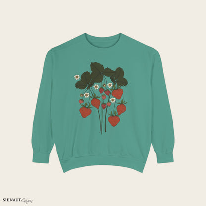 strawberry plant sweatshirt in light green