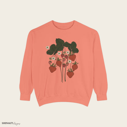 strawberry plant sweatshirt in terracotta