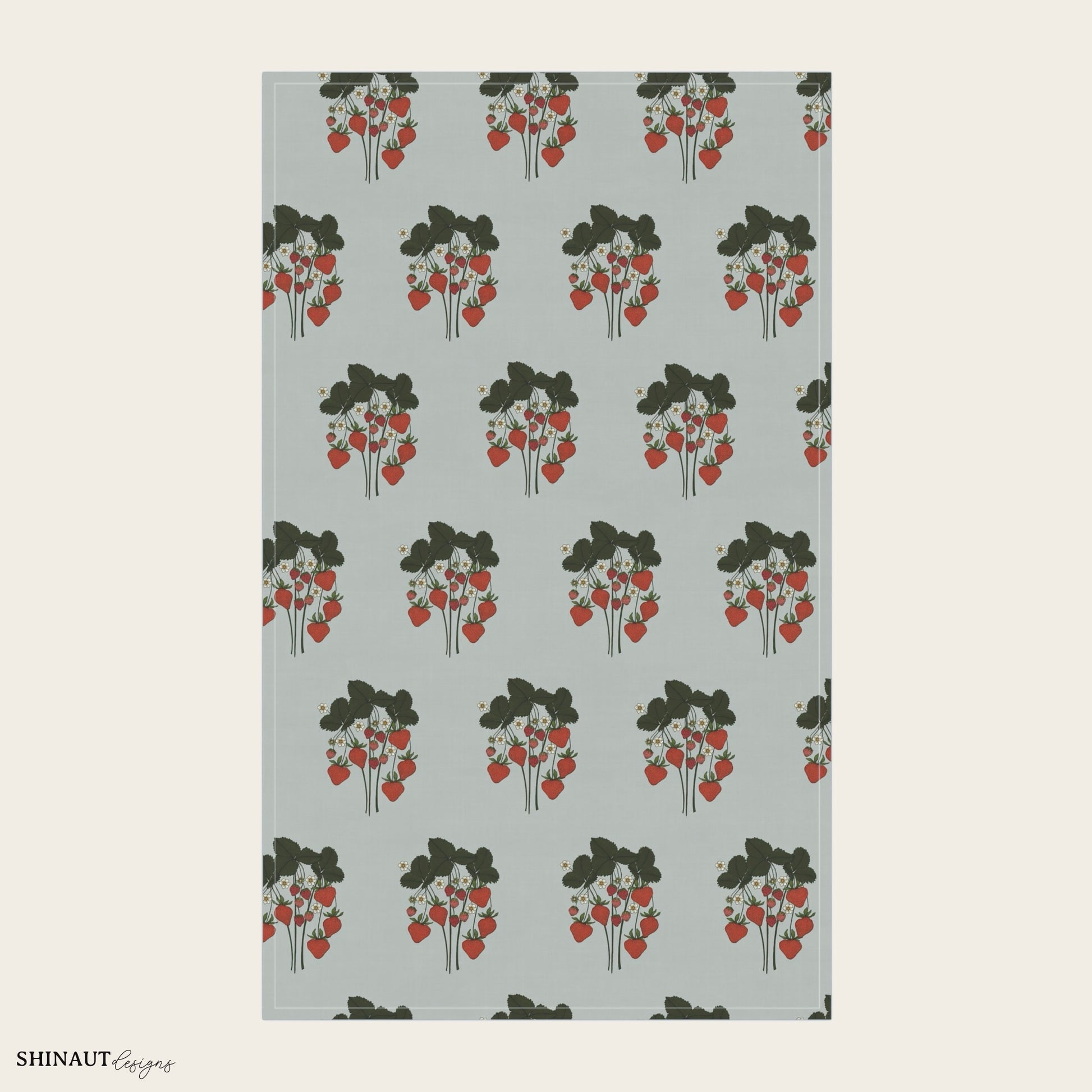 strawberry plant tea towel front