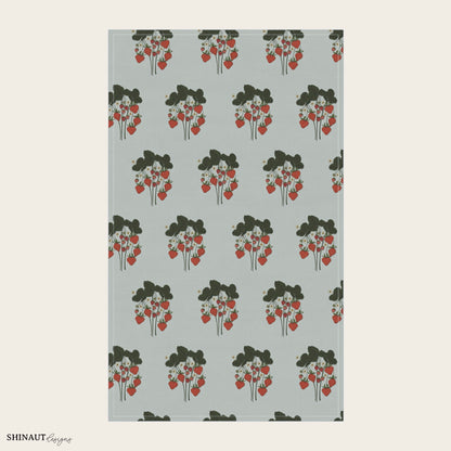 strawberry plant tea towel front