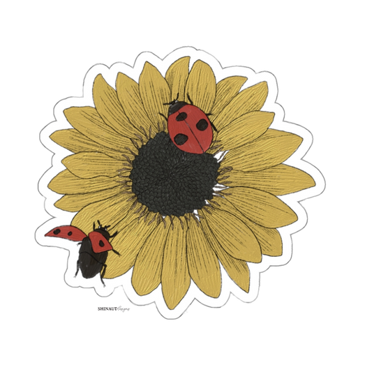 sunflower and ladybugs Die-Cut_Stickers