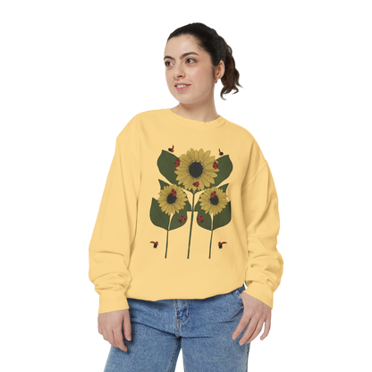 sunflower plant crewneck in butter female model