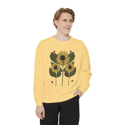 sunflower plant crewneck in butter male model