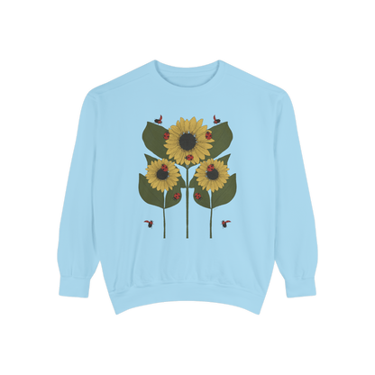 sunflower plant crewneck in chambray