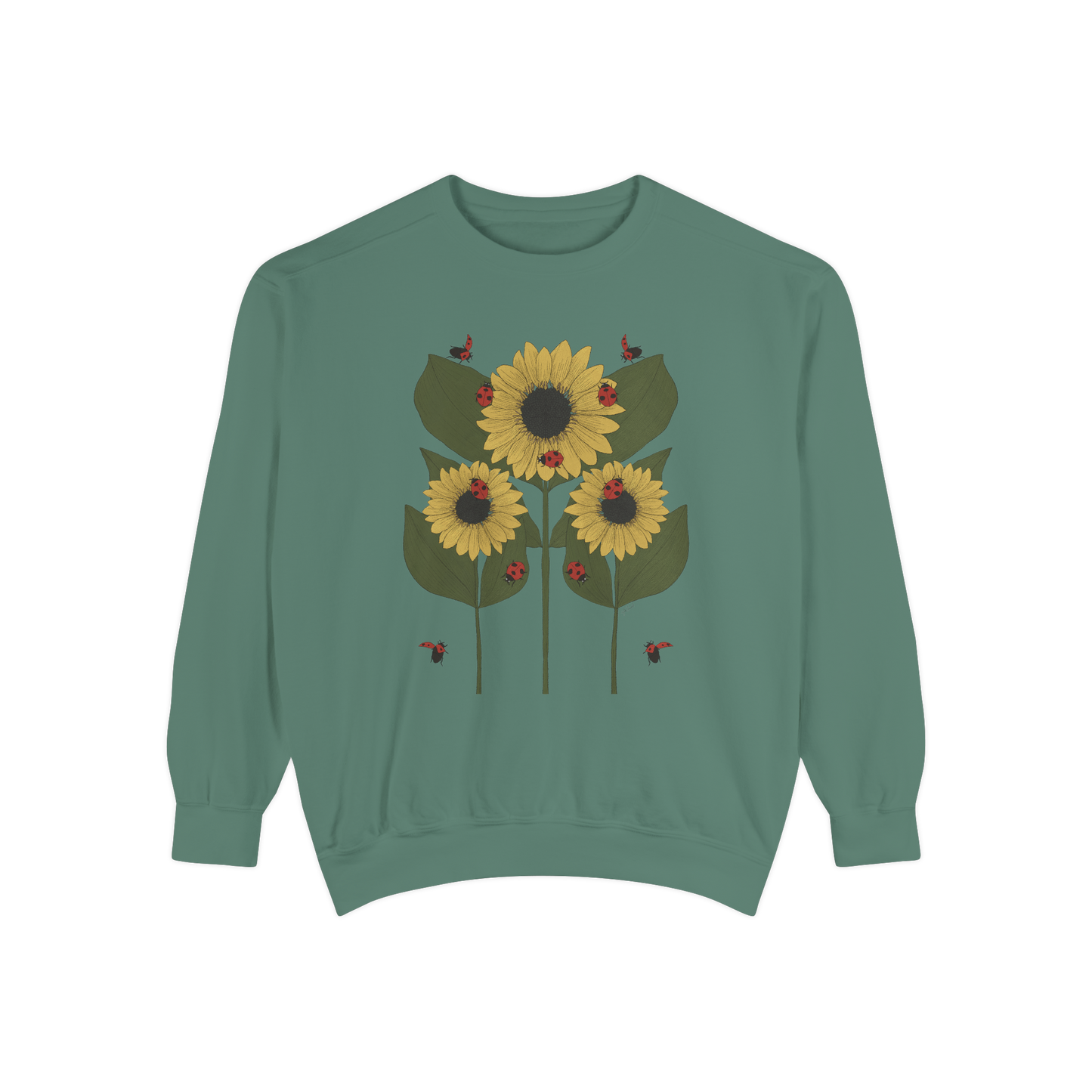 sunflower plant crewneck in light green