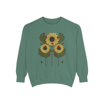 sunflower plant crewneck in light green