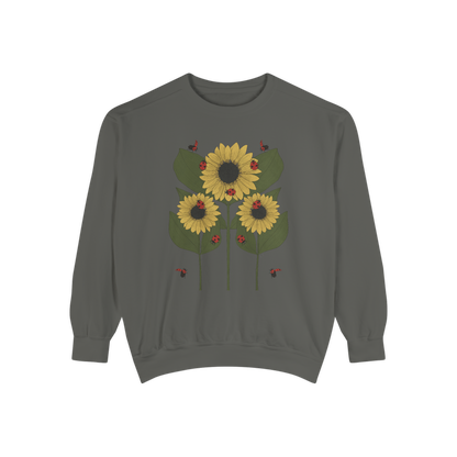 sunflower plant crewneck in pepper