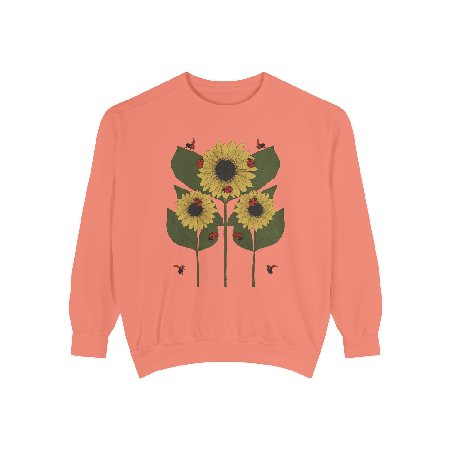 sunflower plant crewneck in terracotta