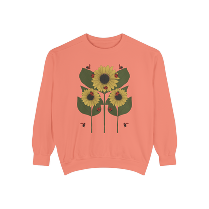 sunflower plant crewneck in terracotta