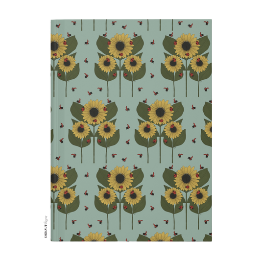 sunflower plant hardcover journal