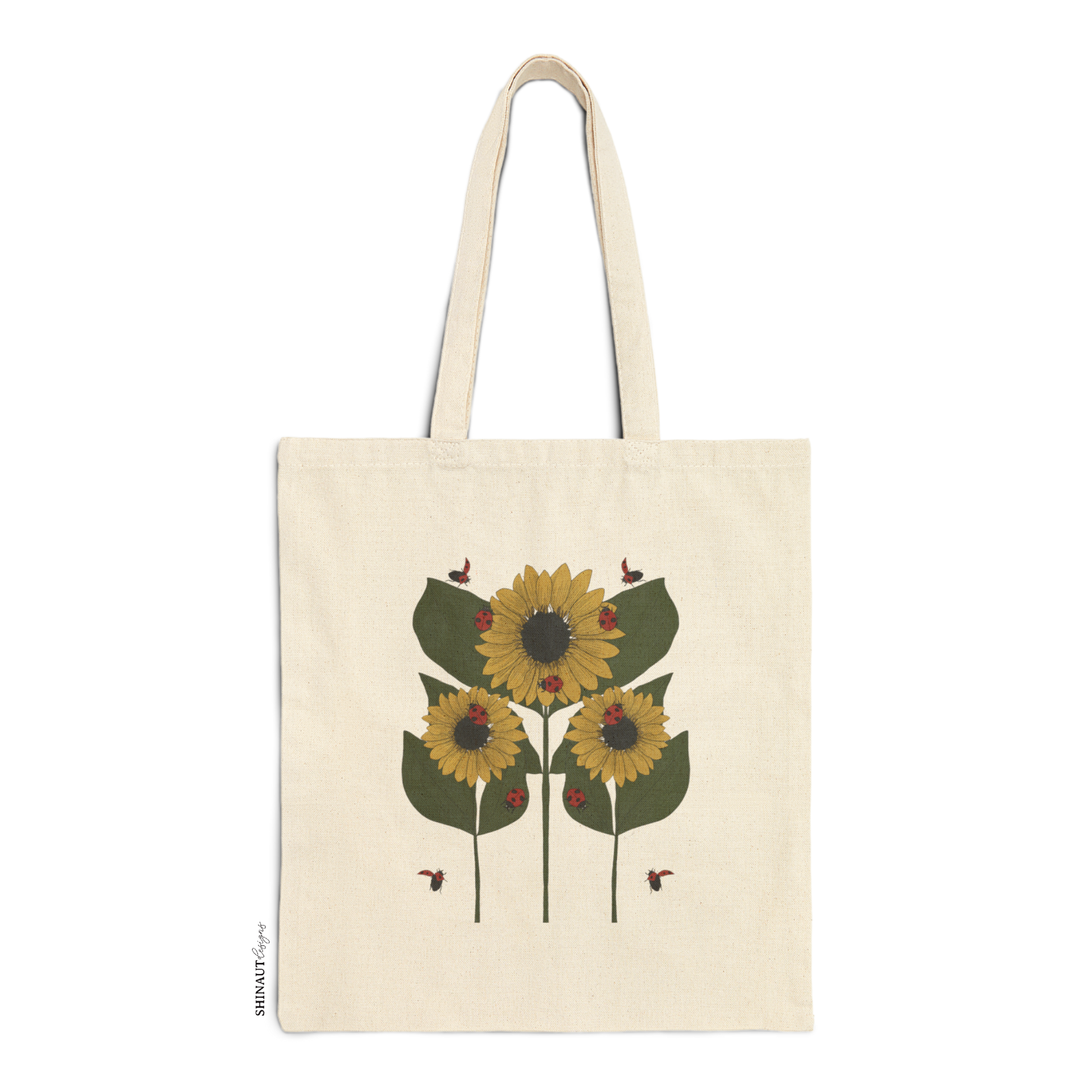 sunflower plant tote bag