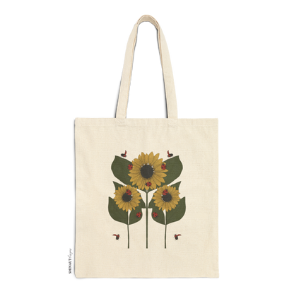 sunflower plant tote bag