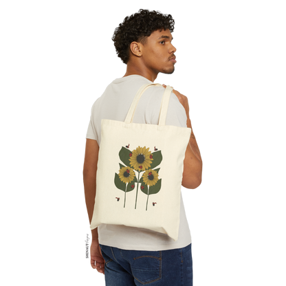 sunflower plant tote bag male model