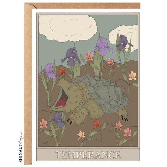 temperance tarot greeting card with kraft envelope