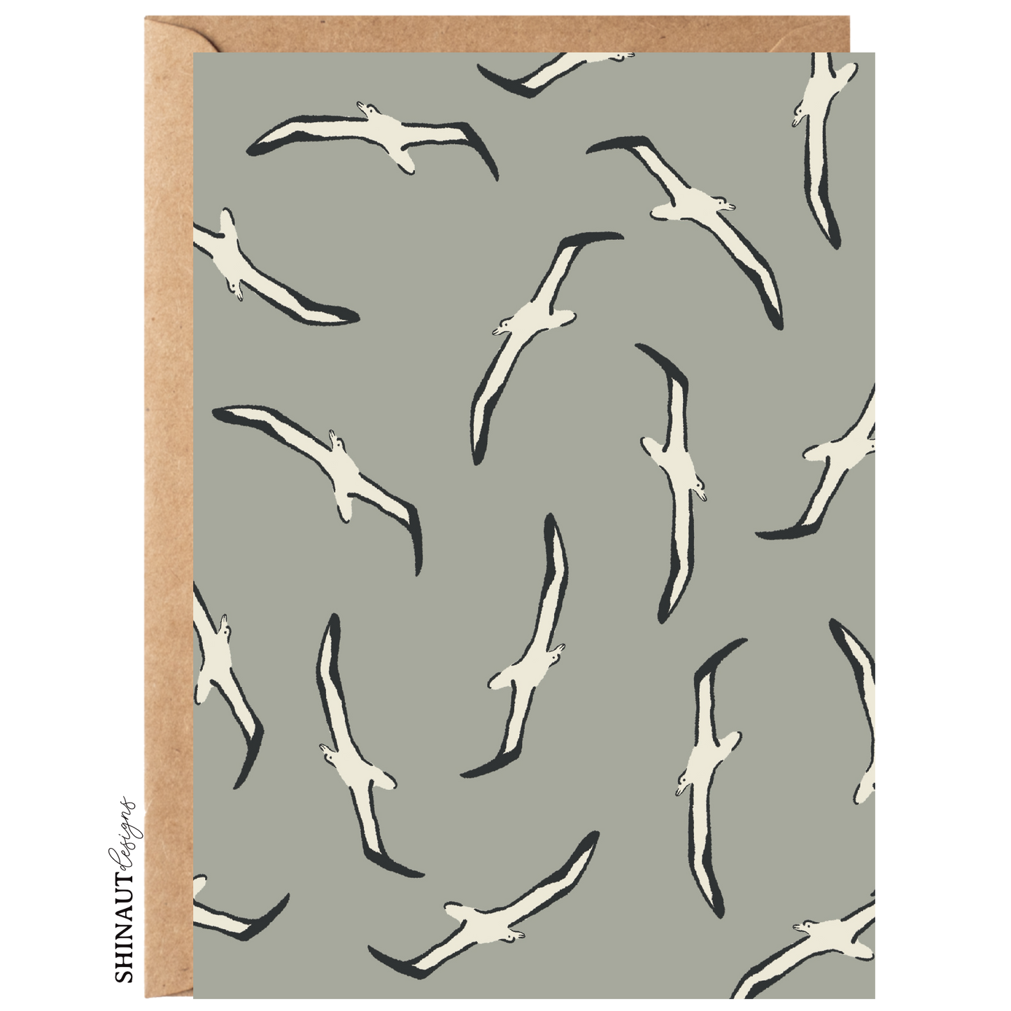 the albatross greeting card with kraft envelope