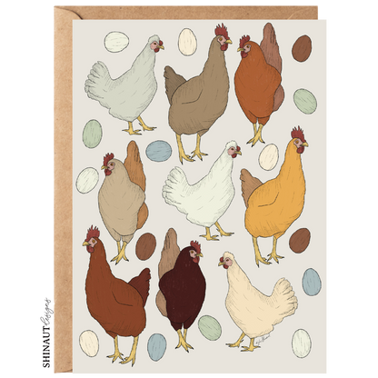 the chicken or the egg greeting card with kraft envelope