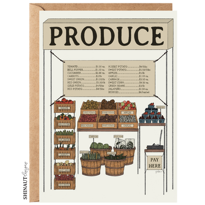 the produce stand greeting card with kraft envelope