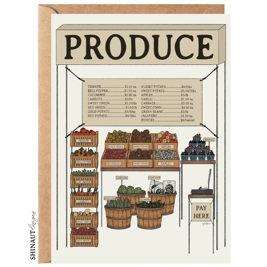 the produce stand greeting card with kraft envelope