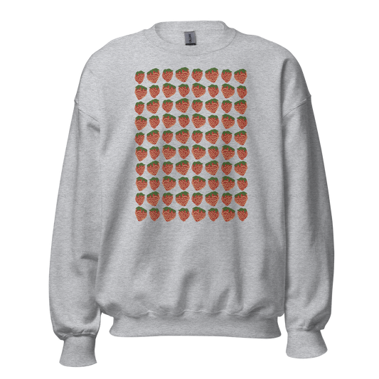 Strawberries in A Row Unisex Sweatshirt