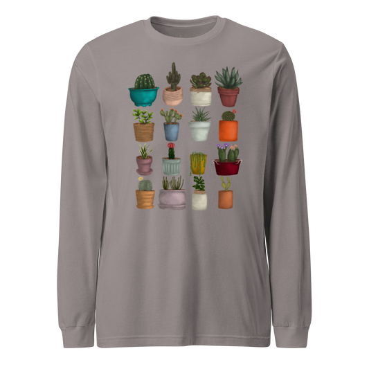 Potted Cacti & Succulents Unisex Long Sleeve Tee