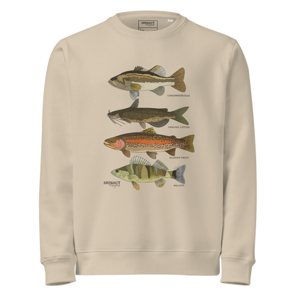 Freshwater Fish Unisex Organic Mid-Weight Sweatshirt front 