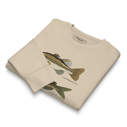 Freshwater Fish Unisex Organic Mid-Weight Sweatshirt folded