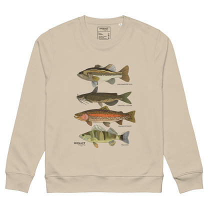 Freshwater Fish Unisex Organic Mid-Weight Sweatshirt front flat