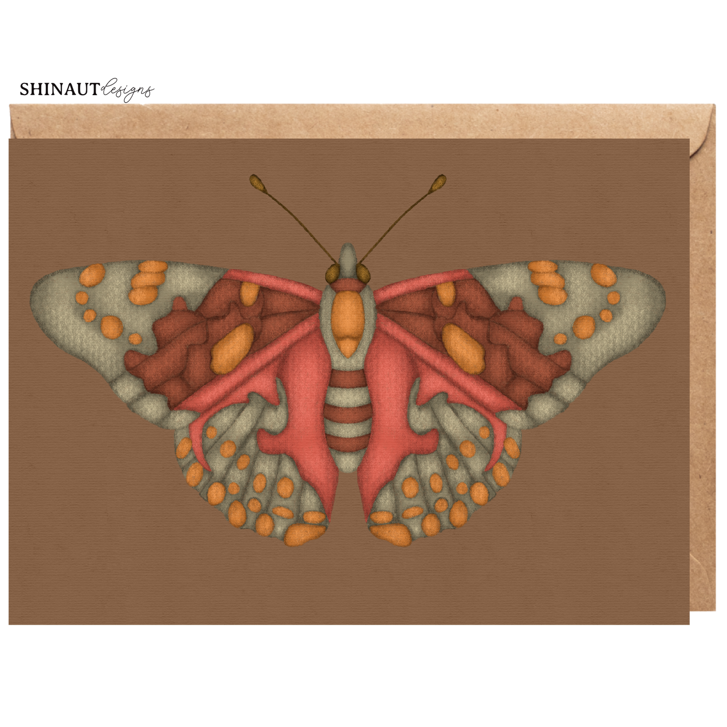 Imperfect Vintage Botanical Butterfly Greeting Card