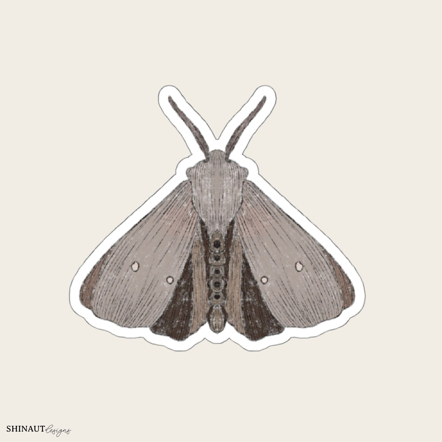 waxed sphinx garden moths die-cut sticker