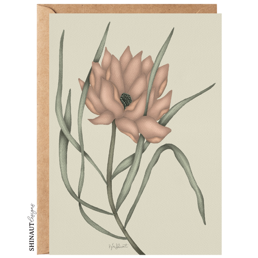 wild bloom greeting card with kraft envelope